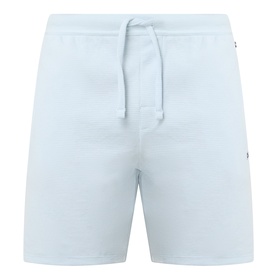 Hugo Boss Logo Waffle Texture Drawstring Lounge Shorts in light blue with elasticated drawstring waist, logo detail and side pockets