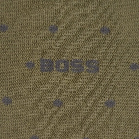 Hugo Boss medium green socks multi pack with tonal dot pattern and woven BOSS logo branding.