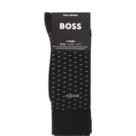 Two-Pack Logo Micro-Pattern Mixed Socks