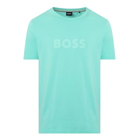 Hugo Boss bright green cotton T-shirt with tonal BOSS chest logo print, crew neck and short sleeves