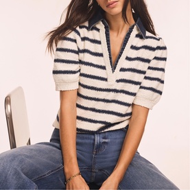 Knit Denim Mix Sweater