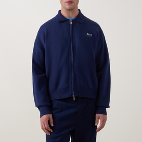 Optical Logo Zip Sweater