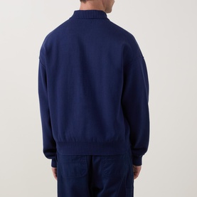Optical Logo Zip Sweater