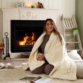 Sandringham Heated Throw Cream