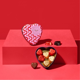 10-Piece Assorted Chocolates in Small Heart Tin Box 48g