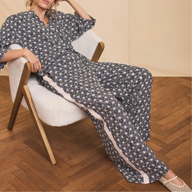 Geo Printed High-Rise Wide Leg Trousers