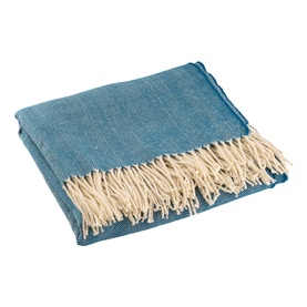 Herringbone Textured Throw Atlantic Blue