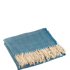 Herringbone Textured Throw Atlantic Blue