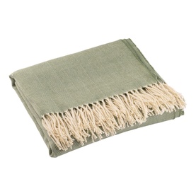 Herringbone Textured Throw Forest Green
