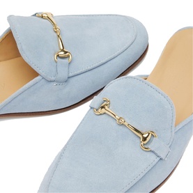 Loafer Suede Snaffle Trim Mules