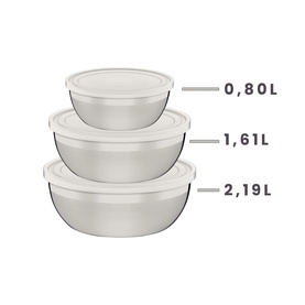 Freezinox Three-Piece Round Food Container Set
