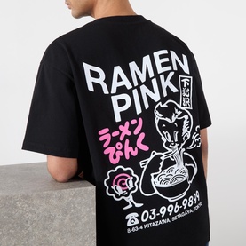Ramen Pink Graphic T-Shirt