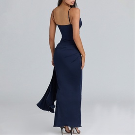 Freya Satin Gathered Maxi Dress + Scarf