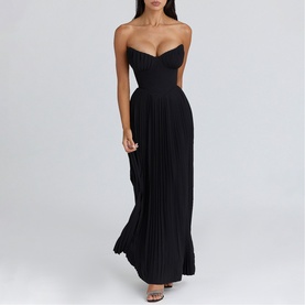 Marcella Georgette Pleated Dress