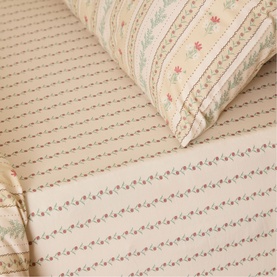 Rose Floral Fitted Sheet Cream