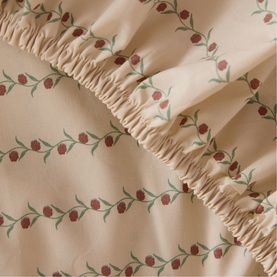 Rose Floral Fitted Sheet Cream