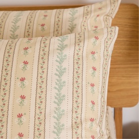 Rose Floral Pillowcase Pair Cream