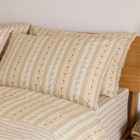 Rose Floral Pillowcase Pair Cream