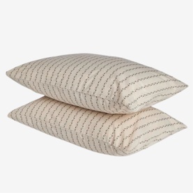 Rose Striped Pillowcase Pair Cream
