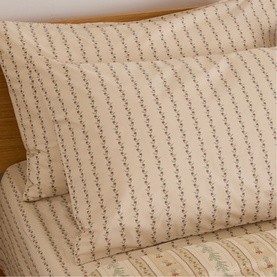 Rose Striped Pillowcase Pair Cream