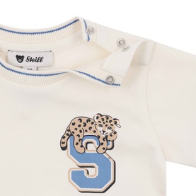 Leopard Logo T-Shirt & Striped Shorts Two-Piece Set