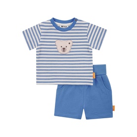Bear Striped T-Shirt & Shorts Two-Piece Set