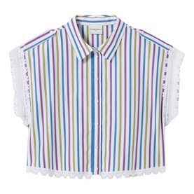 Striped Lace Trim Shirt