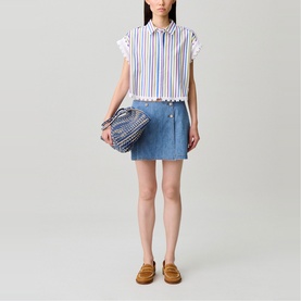 Striped Lace Trim Shirt