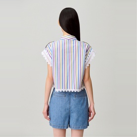 Striped Lace Trim Shirt