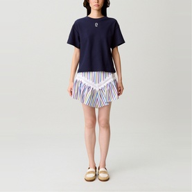 Striped Mini Flared Skirt
