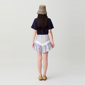 Striped Mini Flared Skirt