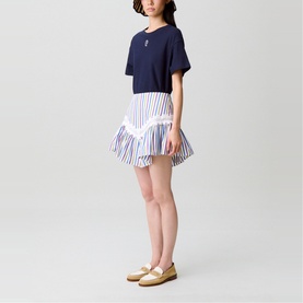 Striped Mini Flared Skirt