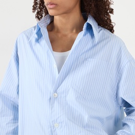 Logo Striped Shirt Dress
