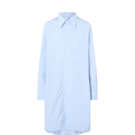 Logo Striped Shirt Dress