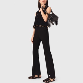 Front Slit Flared Trousers