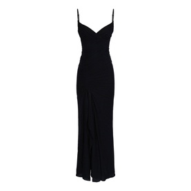 Issey Draped Front Slit Dress