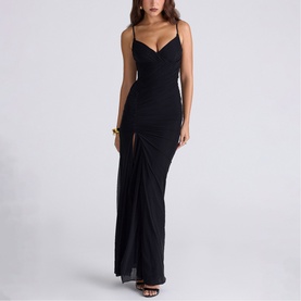 Issey Draped Front Slit Dress