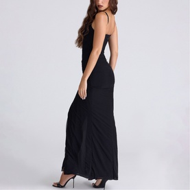 Issey Draped Front Slit Dress