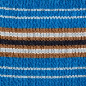 Paul Smith Access blue cotton socks with multicolour stripes in brown, black and white knit detail