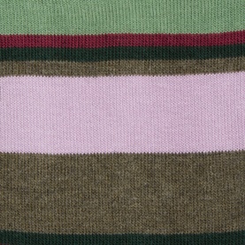 Paul Smith Access socks in multicolour stripe knit, featuring green, pink, dark olive and burgundy horizontal bands.