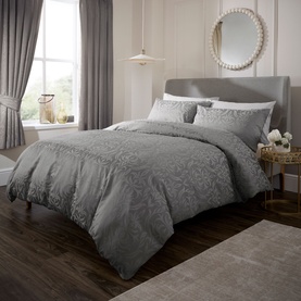 Damask Duvet Set Silver