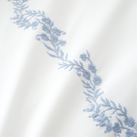 Camille Embroidered Floral Duvet Set White and Blue