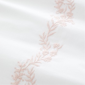 Camille Embroidered Floral Duvet Set White and Pink