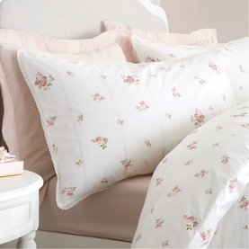 Vintage Rosebud Lace Duvet Set Cream