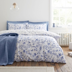 Thea Floral Duvet Set Blue