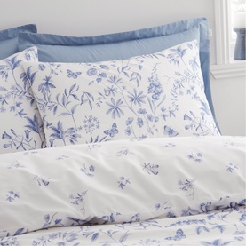 Thea Floral Duvet Set Blue