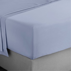 400 Thread Count Cotton Sateen Fitted Sheet Blue