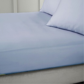 400 Thread Count Cotton Sateen Fitted Sheet Blue