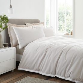 Seersucker Woven Stripe Duvet Set Natural