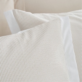 Seersucker Woven Stripe Duvet Set Natural